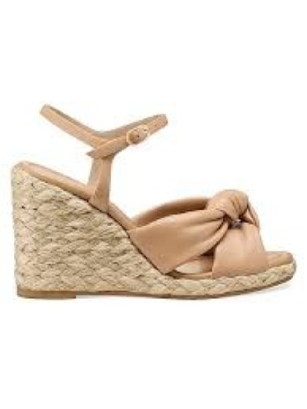 Stuart Weitzman Sofia Espadrille Leather Wedges, Size 5.5